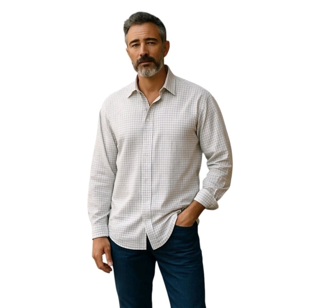 JOS. A. Bank Traveler Collection Button Down Dress Shirt Size 16-1/2 - 37 Large